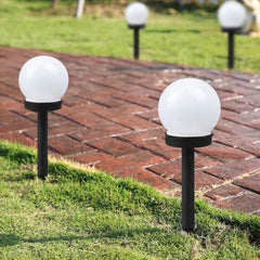 Set 2 lampa solara LED, Sferica, Tip Glob Practicpentrucasa, Diametru 10 cm, Multicolor