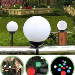 Set 2 lampa solara LED, Sferica, Tip Glob Practicpentrucasa, Diametru 10 cm, Multicolor