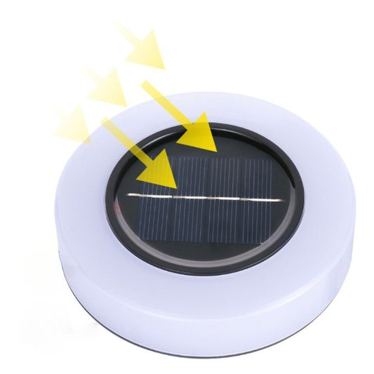 Lampa solara LED, sub forma de cerc, pentru gazon sau gradina, Rezistenta la apa, Practicpentrucasa, Alb cald