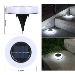 Lampa solara LED, sub forma de cerc, pentru gazon sau gradina, Rezistenta la apa, Practicpentrucasa, Alb rece