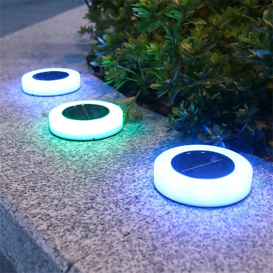 Lampa solara LED, sub forma de cerc, pentru gazon sau gradina, Rezistenta la apa, Practicpentrucasa, Multicolor