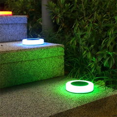 Lampa solara LED, sub forma de cerc, pentru gazon sau gradina, Rezistenta la apa, Practicpentrucasa, Multicolor
