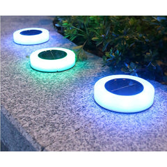 Lampa solara LED, sub forma de cerc, pentru gazon sau gradina, Rezistenta la apa, Practicpentrucasa, Multicolor