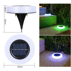 Lampa solara LED, sub forma de cerc, pentru gazon sau gradina, Rezistenta la apa, Practicpentrucasa, Multicolor