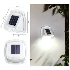 Lampa solara LED tip aplica pentru perete Practicpentrucasa, 8.5 x 9 cm, 2V, ABS, 600mAh, rezistent la apa, material ABS, 8 LED-uri, alb rece