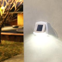 Lampa solara LED tip aplica pentru perete Practicpentrucasa, 8.5 x 9 cm, 2V, ABS, 600mAh, rezistent la apa, material ABS, 8 LED-uri, alb rece