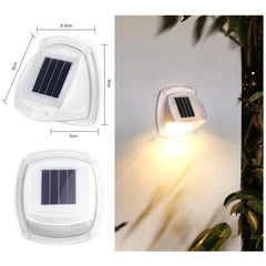 Lampa solara LED tip aplica pentru perete Practicpentrucasa, 8.5 x 9 cm, 2V, ABS, 600mAh, rezistent la apa, material ABS, 8 LED-uri, alb cald