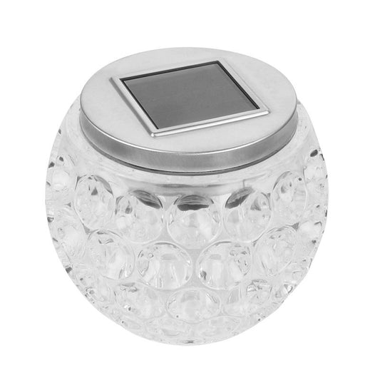 Lampa solara LED tip Glob cristal pentru gradina/trepte/terasa Practicpentrucasa, rezistent la apa IP65, 10 x 9.5 cm, 1.2V, ABS, 600mAh, alb rece