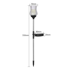 Lampa solara LED tip Lalea pentru gradina Practicpentrucasa, inaltime 55 cm,  material sticla si ABS, 2V, ABS, 600mAh, alb cald