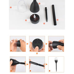 Lampa solara LED tip pahar de vin pentru gradina Practicpentrucasa, inaltime 37.5 cm, efect de flacara, material PVC si ABS, 2V, 200mAh, alb cald