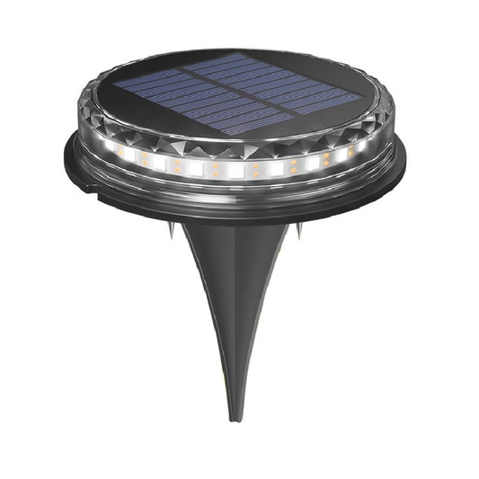 Lampa solara LED tip spot pentru gradina Practicpentrucasa, 8 LED-uri, material ABS si Policarbonat, baterie 1.2V, 600mah, 12 x 13.5 cm, alb rece