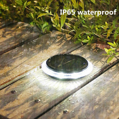 Lampa solara LED tip spot pentru gradina Practicpentrucasa, 8 LED-uri, material ABS si Policarbonat, baterie 1.2V, 600mah, 12 x 13.5 cm, alb rece