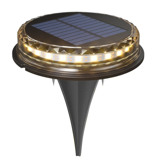 Lampa solara LED tip spot pentru gradina Practicpentrucasa, 8 LED-uri, material ABS si Policarbonat, baterie 1.2V, 600mah, 12 x 13.5 cm, alb cald