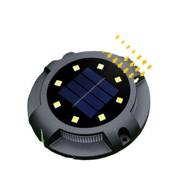 Lampa solara LED tip spot pentru gradina Practicpentrucasa, cu 4 leduri laterale multicolore si 8 leduri principale alb rece, IP65, material ABS, baterie 2V, 700 mah, 11x13.5 cm, multicolor