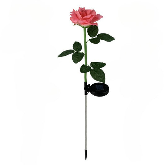 Lampa Solara LED tip Trandafir cu o floare pentru Gradina, Inaltime 75 cm, Practicpentrucasa