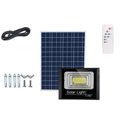 Lampa solara stradala, Practicpentrucasa, 100 LED, 30 W, cu panou solar, brat de montare inclus