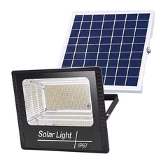 Lampa solara stradala, Practicpentrucasa, 100 LED, 30 W, cu panou solar, brat de montare inclus