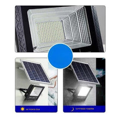 Lampa solara stradala, Practicpentrucasa, 100 LED, 30 W, cu panou solar, brat de montare inclus