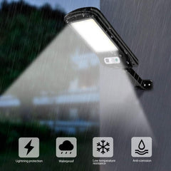 Lampa Solara De Exterior LED Practicpentrucasa, 36 cm x 11.5 cm, 2400Lumeni 100 COB LED 20 W - echivalent 160 W bec incadescent, IP65, Senzor de Miscare, Senzor de Lumina, 1 Grila, Alb Rece
