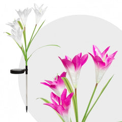 Lumina solara LED tip Crin cu 4 flori, inaltime 80 cm, pentru gradina, Practicpentrucasa