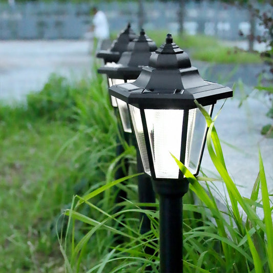 Lampa solara hexagonala de gradina Practicpentrucasa, Alb Cald