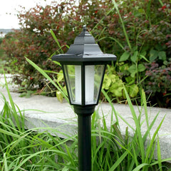 Lampa solara hexagonala de gradina Practicpentrucasa, Alb Cald