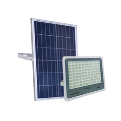 Proiector LED cu Panou Solar Practicpentrucasa, Senzor de lumina, Waterproof, 140 LED-uri incorporate, 65W, 19.5x17 cm, 3000 mAh, IP67, Design Modern, Negru