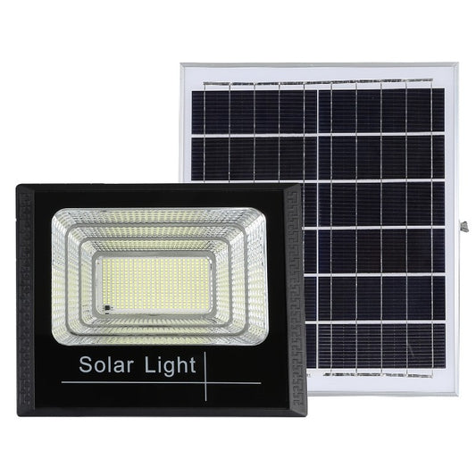 Proiector LED SMD 25W cu incarcare solara Practicpentrucasa, panou solar, cu telecomanda, suport prindere, material ABS, 1.2AH, 44 LED-uri, 79Lm, 13x13.5 cm, negru