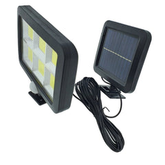 Lampa Solara LED 120 COB, Practicpentrucasa, 6 Grile, Senzor de Lumina si Miscare, Lungime Cablu 4.8 m, Lumina Alba