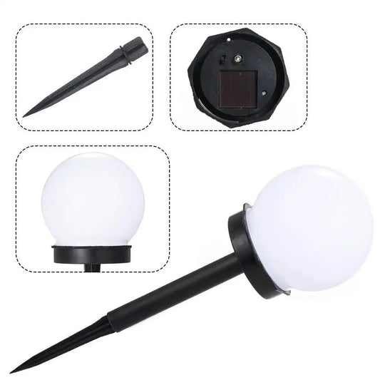 Set 2 Lampi Solare LED, Practicpentrucasa, Forma Sferica, Tip Glob, Diametru 10 cm, Alb Rece