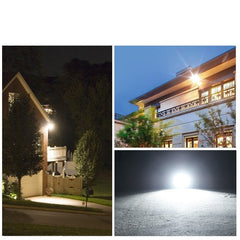 Set 2 proiectoare LED cu Panou Solar Practicpentrucasa, Senzor de miscare, Telecomanda, Waterproof, 322*2  LED-uri incorporate, 200W, 30*24 cm, IP67, Design Modern, Negru