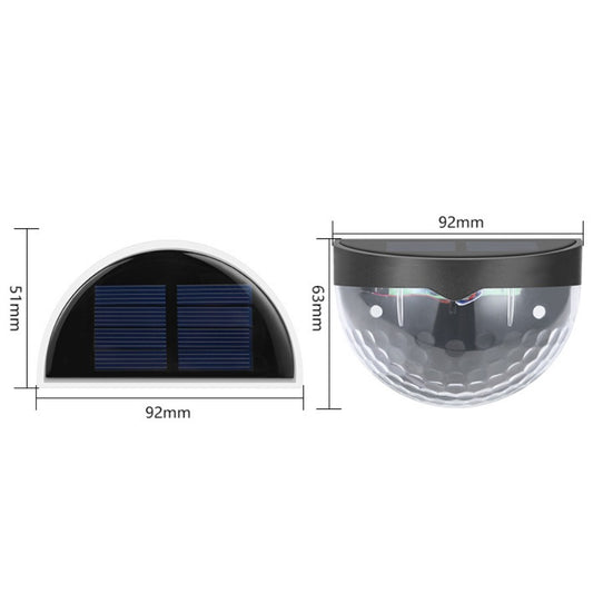 Set 2x Lampa solara de perete 6LED, Practicpentrucasa, carcasa neagra, lumina alb cald