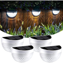 Set 2x Lampa solara de perete 6LED, Practicpentrucasa, carcasa alba, lumina alb rece