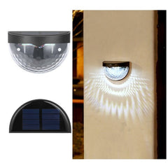 Set 2x Lampa solara de perete 6LED, Practicpentrucasa, carcasa neagra, lumina alb rece