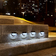 Set 2x Lampa solara de perete 6LED, Practicpentrucasa, carcasa neagra, lumina alb rece